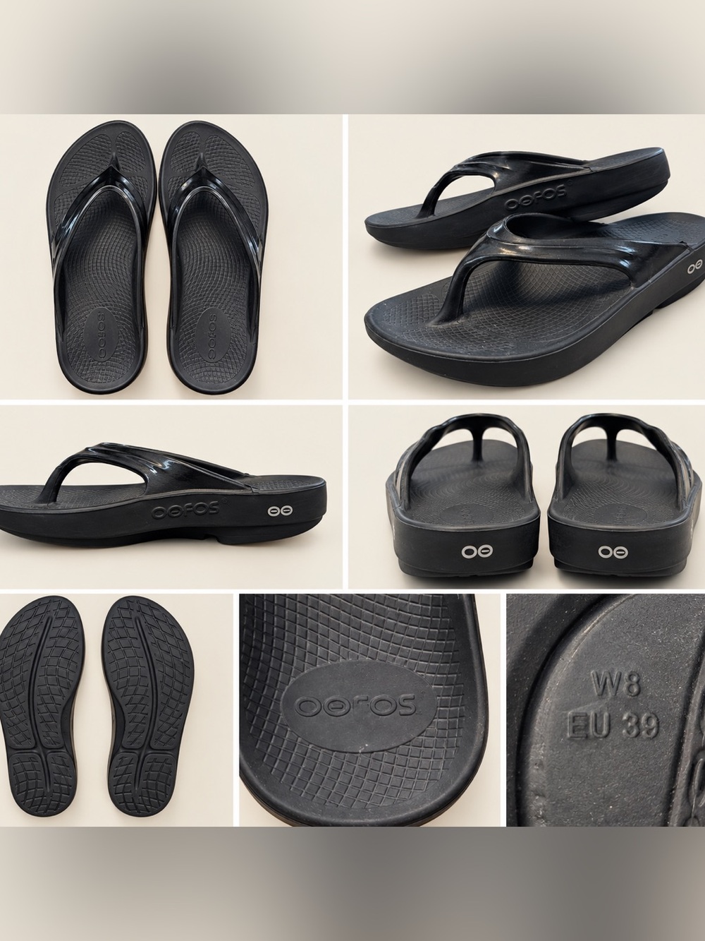 OOFOS Black Women’s Comfort Recovery Sandals